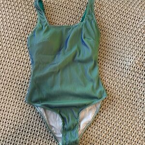 NWOT Green and blue One Piece Swimsuit with Scoop Neckline NEW NEVER WORN